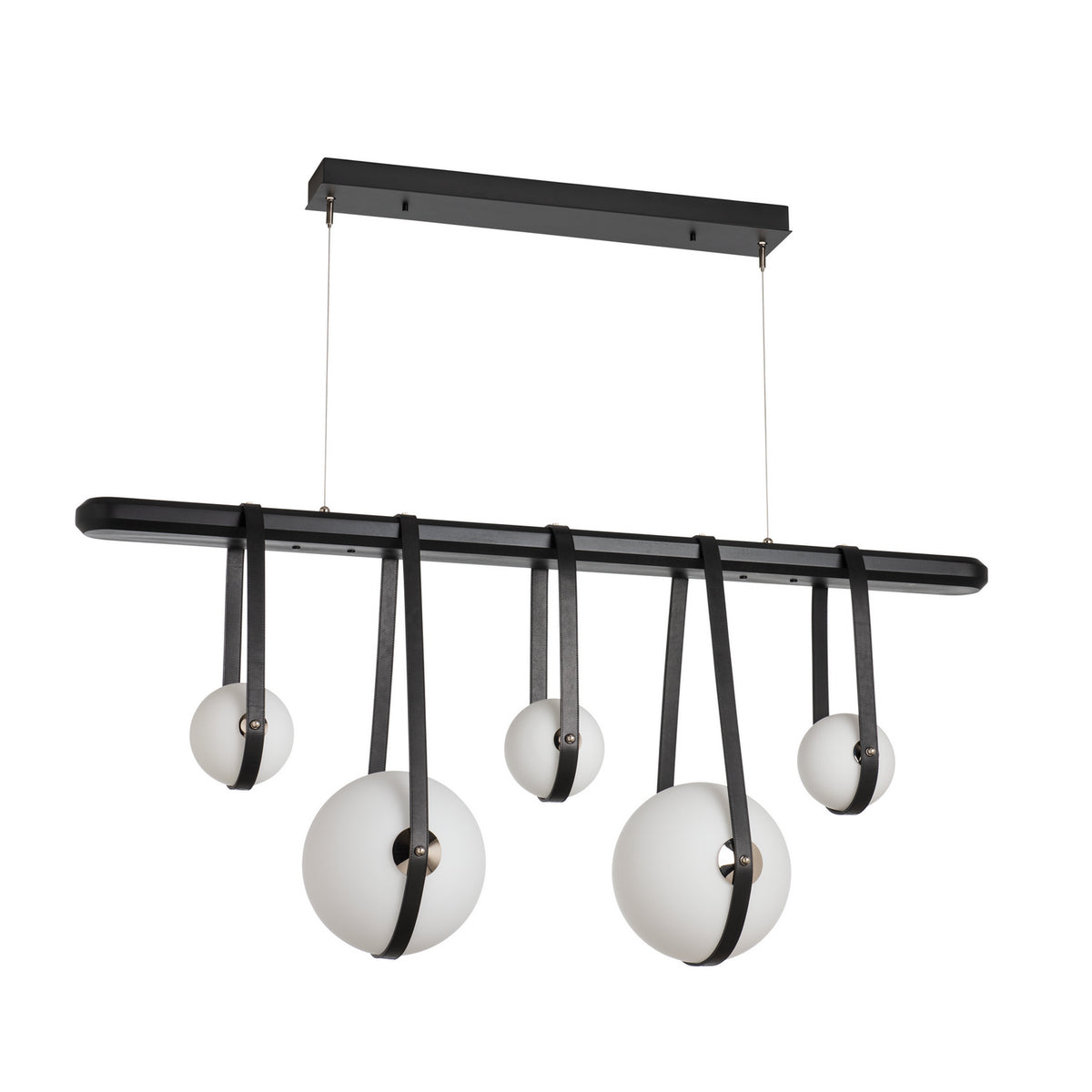 Hubbardton Forge - 131046-LED-STND-10-24-LK-WB-GG0701 - Derby Linear 5-Light LED Pendant - Derby - Black