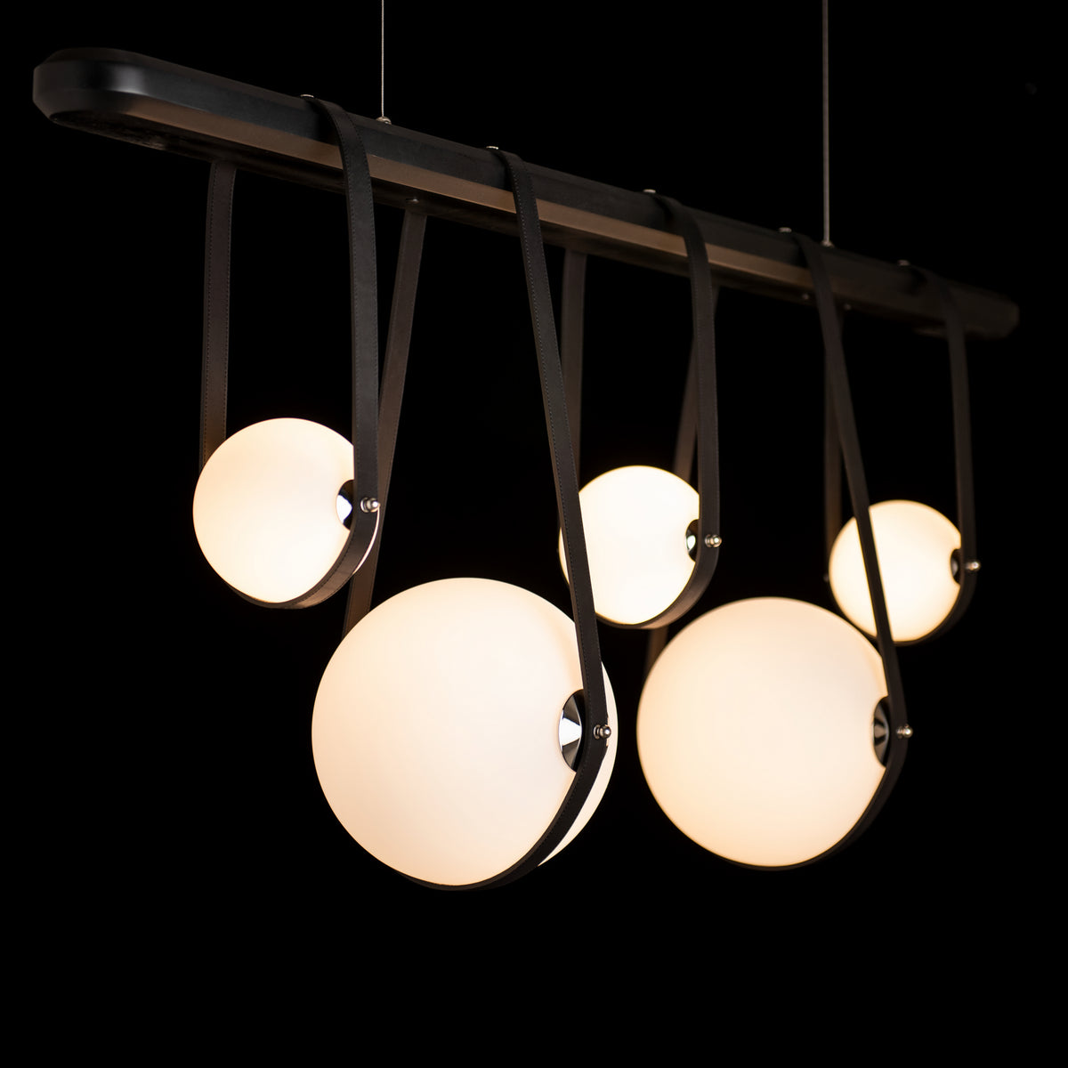 Hubbardton Forge - 131046-LED-STND-10-24-LK-WB-GG0701 - Derby Linear 5-Light LED Pendant - Derby - Black