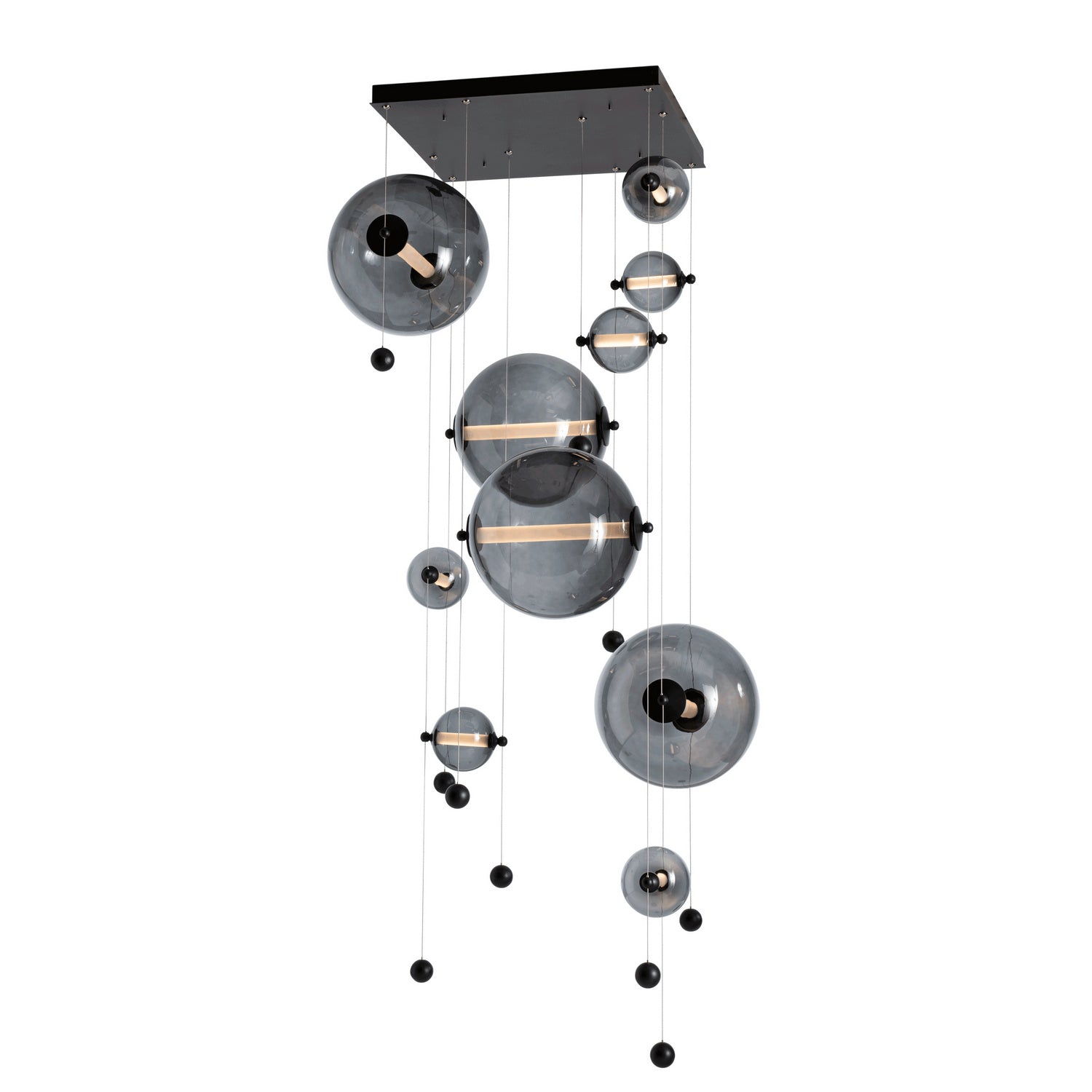 Hubbardton Forge - 139051-LED-STND-10-YL0694 - Abacus 10-Light Square LED Pendant - Abacus - Black