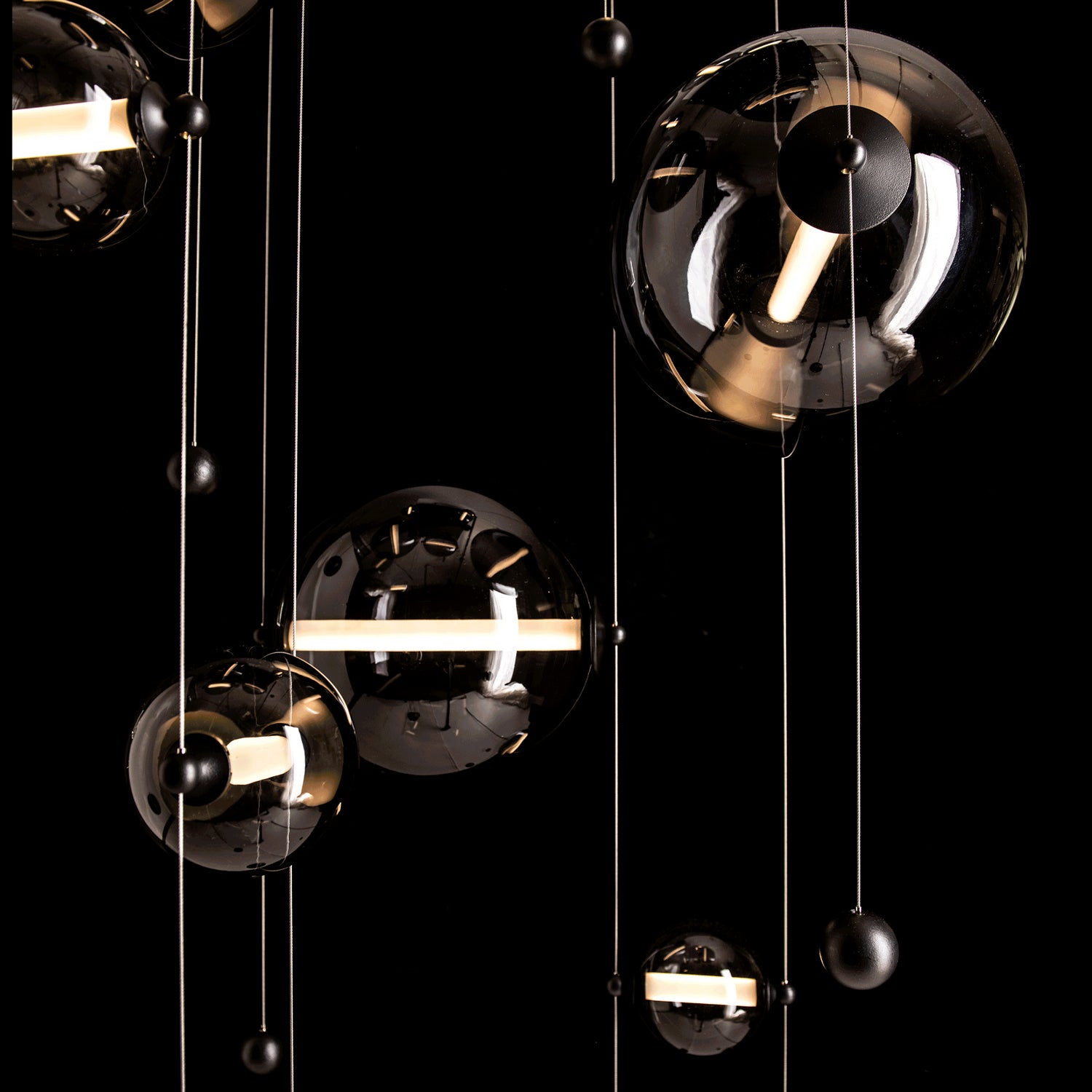 Hubbardton Forge - 139051-LED-STND-10-YL0694 - Abacus 10-Light Square LED Pendant - Abacus - Black