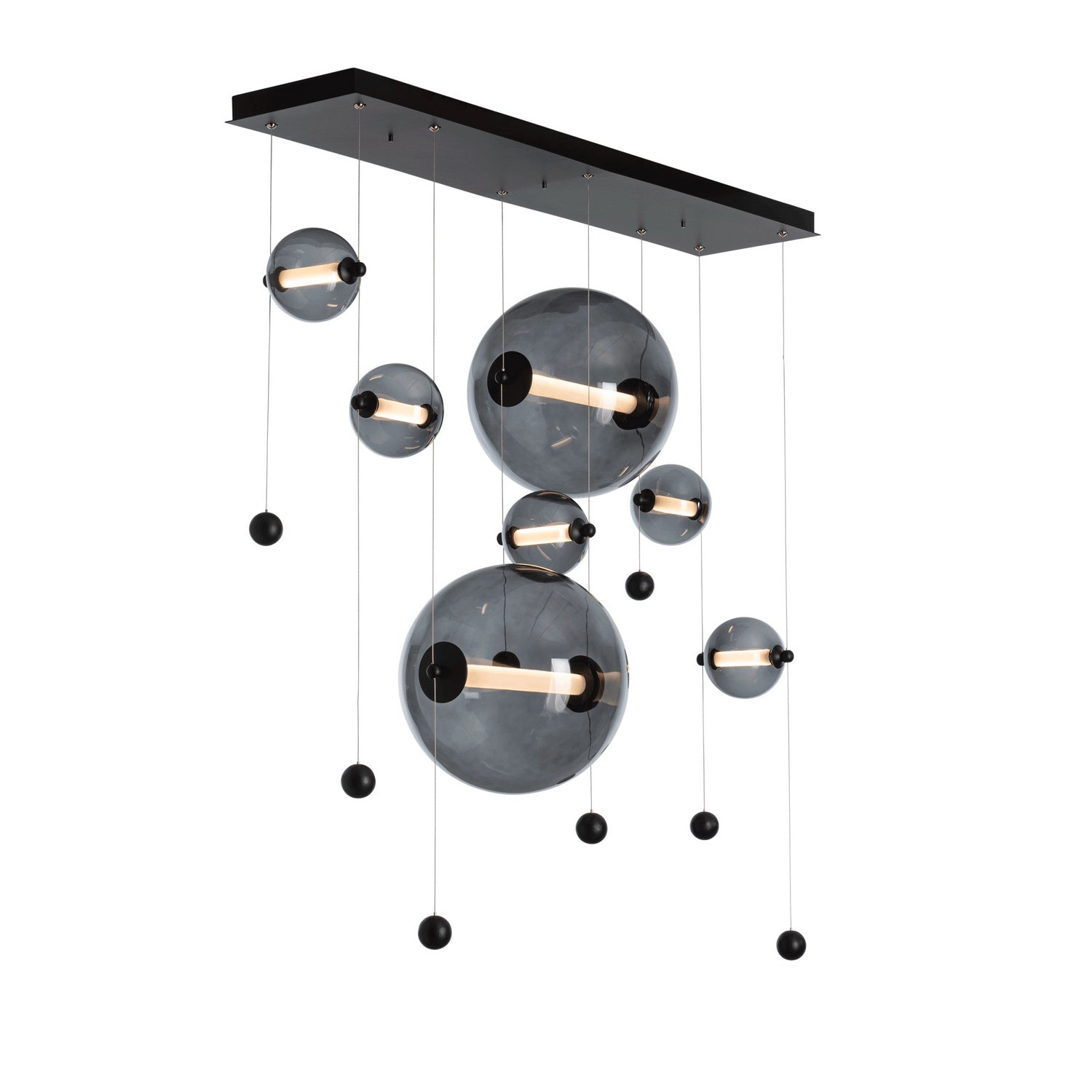 Hubbardton Forge - 139054-LED-STND-10-YL0694 - Abacus 7-Light Double Linear LED Pendant - Abacus - Black