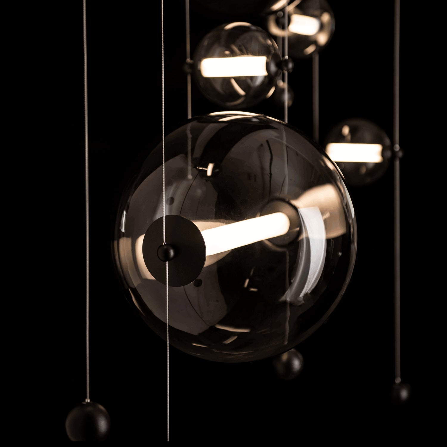 Hubbardton Forge - 139054-LED-STND-10-YL0694 - Abacus 7-Light Double Linear LED Pendant - Abacus - Black
