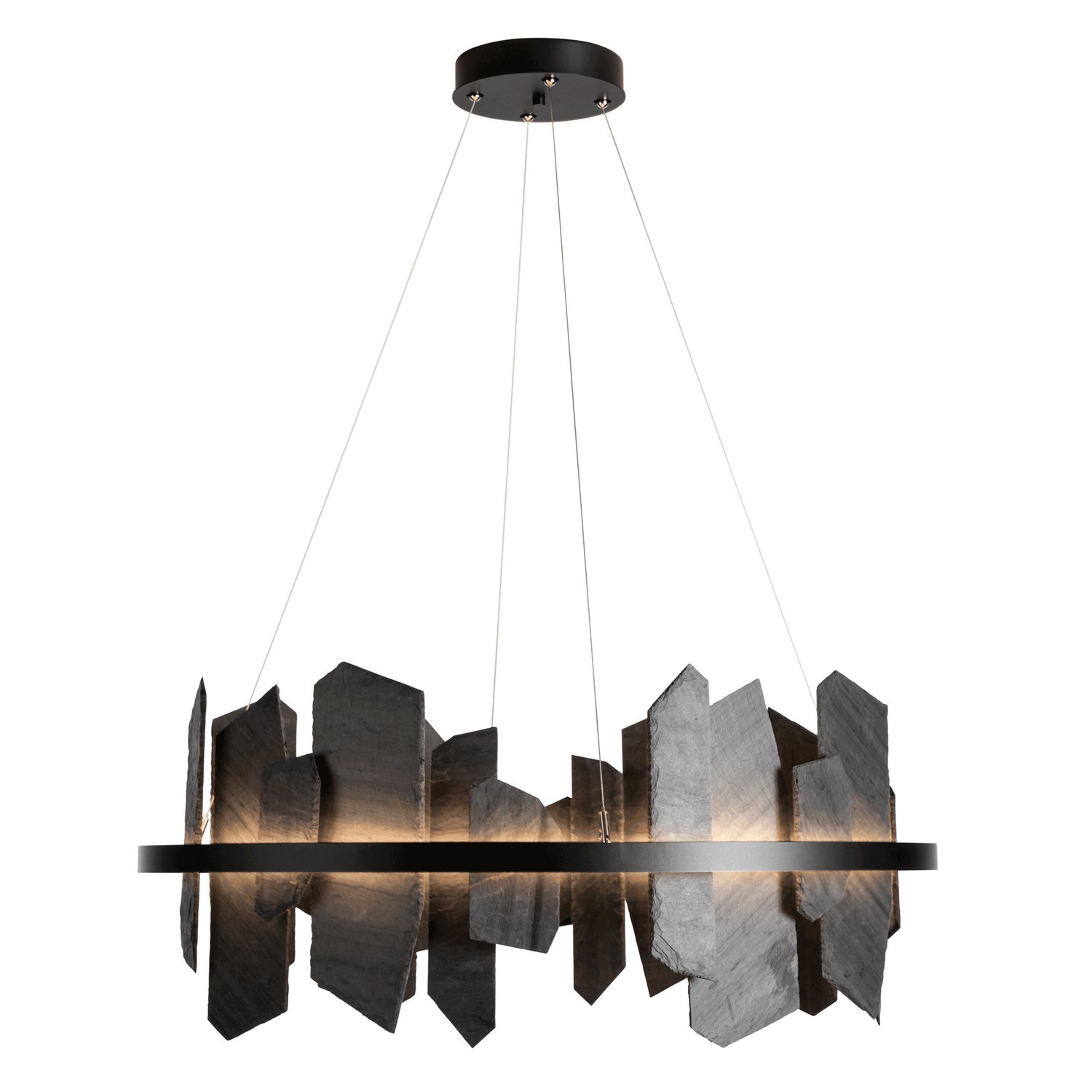 Hubbardton Forge - 139665-LED-STND-10-SL - Ardesia Circular LED Pendant - Ardesia - Black
