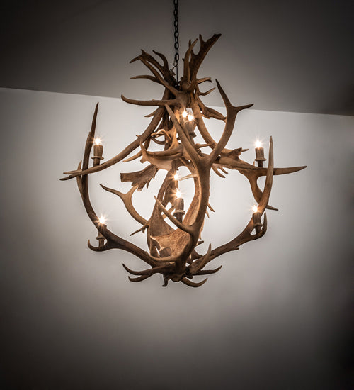 Meyda Tiffany - 212275 - Ten Light Chandelier - Antlers - Mahogany Bronze