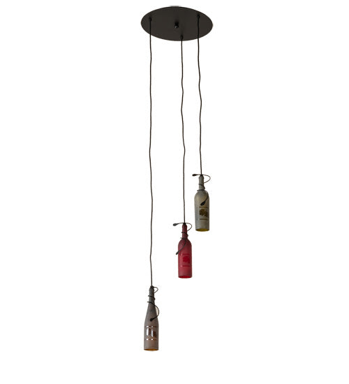 Meyda Tiffany - 239714 - Three Light Pendant - Black Tex