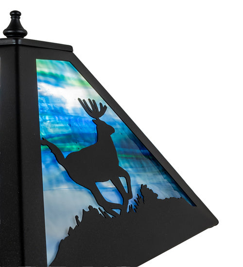 Meyda Tiffany - 241050 - Two Light Table Lamp - Lone Deer - Black Metal