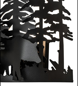 Meyda Tiffany - 241558 - One Light Wall Sconce - Bear Through The Trees - Black Satin Wrought Iron