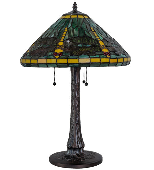 Meyda Tiffany - 241975 - Three Light Table Lamp - Tiffany Dragonfly - Mahogany Bronze