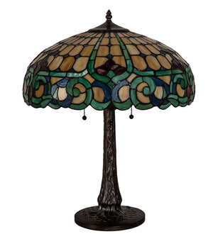 Meyda Tiffany - 242088 - Three Light Table Lamp - Duffner & Kimberly Colonial - Mahogany Bronze