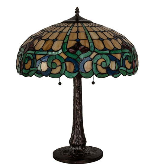 Meyda Tiffany - 242088 - Three Light Table Lamp - Duffner & Kimberly Colonial - Mahogany Bronze