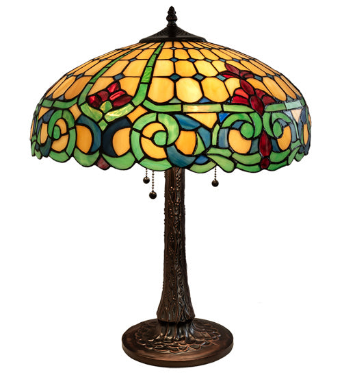 Meyda Tiffany - 242088 - Three Light Table Lamp - Duffner & Kimberly Colonial - Mahogany Bronze