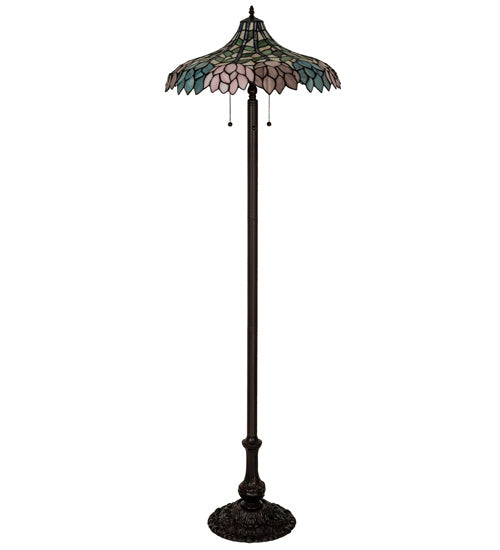 Meyda Tiffany - 242789 - Three Light Floor Lamp - Wisteria - Mahogany Bronze