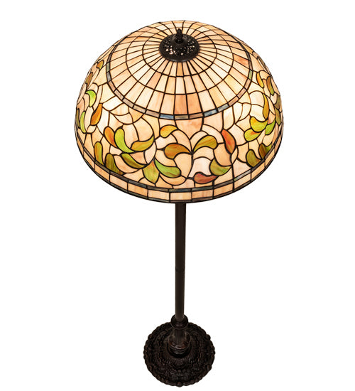 Meyda Tiffany - 242797 - Three Light Floor Lamp - Tiffany Turning Leaf - Mahogany Bronze