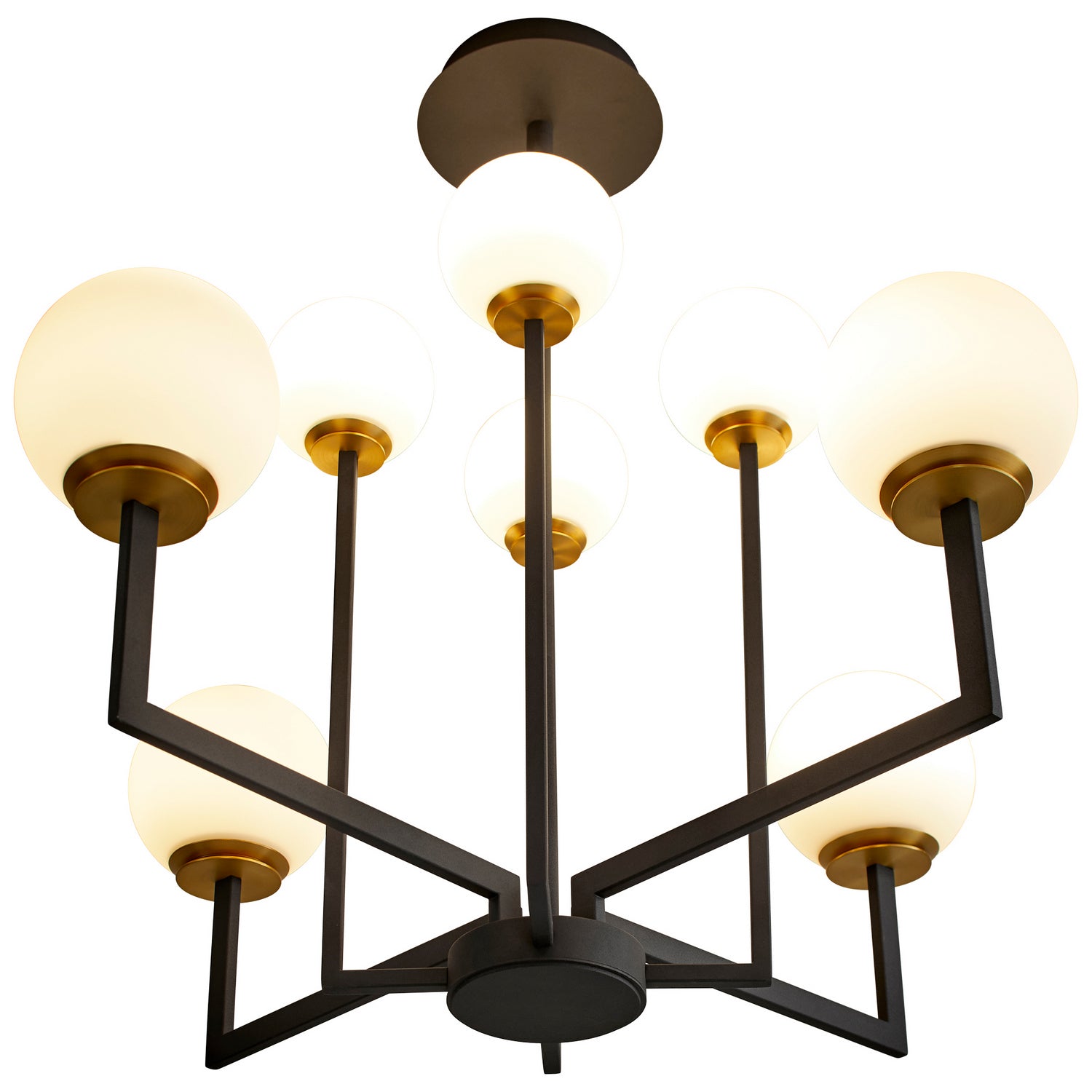 Oxygen - 3-28-1540 - LED Chandelier - Bonzo - Black W/ Aged Brass