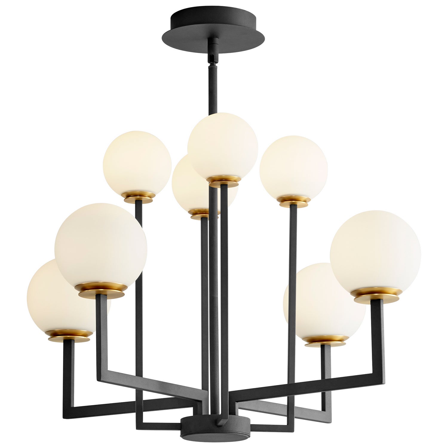 Oxygen - 3-28-1540 - LED Chandelier - Bonzo - Black W/ Aged Brass