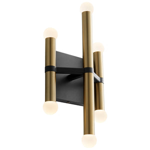 Oxygen - 3-584-1540 - LED Wall Sconce - Nero - Black W/ Aged Brass