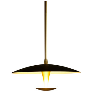 Oxygen - 3-646-1540 - LED Pendant - Spacely - Black W/ Aged Brass