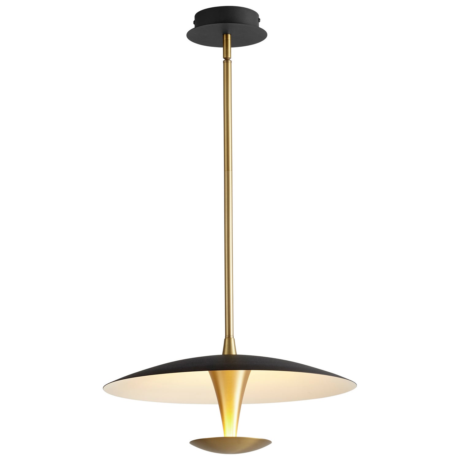 Oxygen - 3-646-1540 - LED Pendant - Spacely - Black W/ Aged Brass