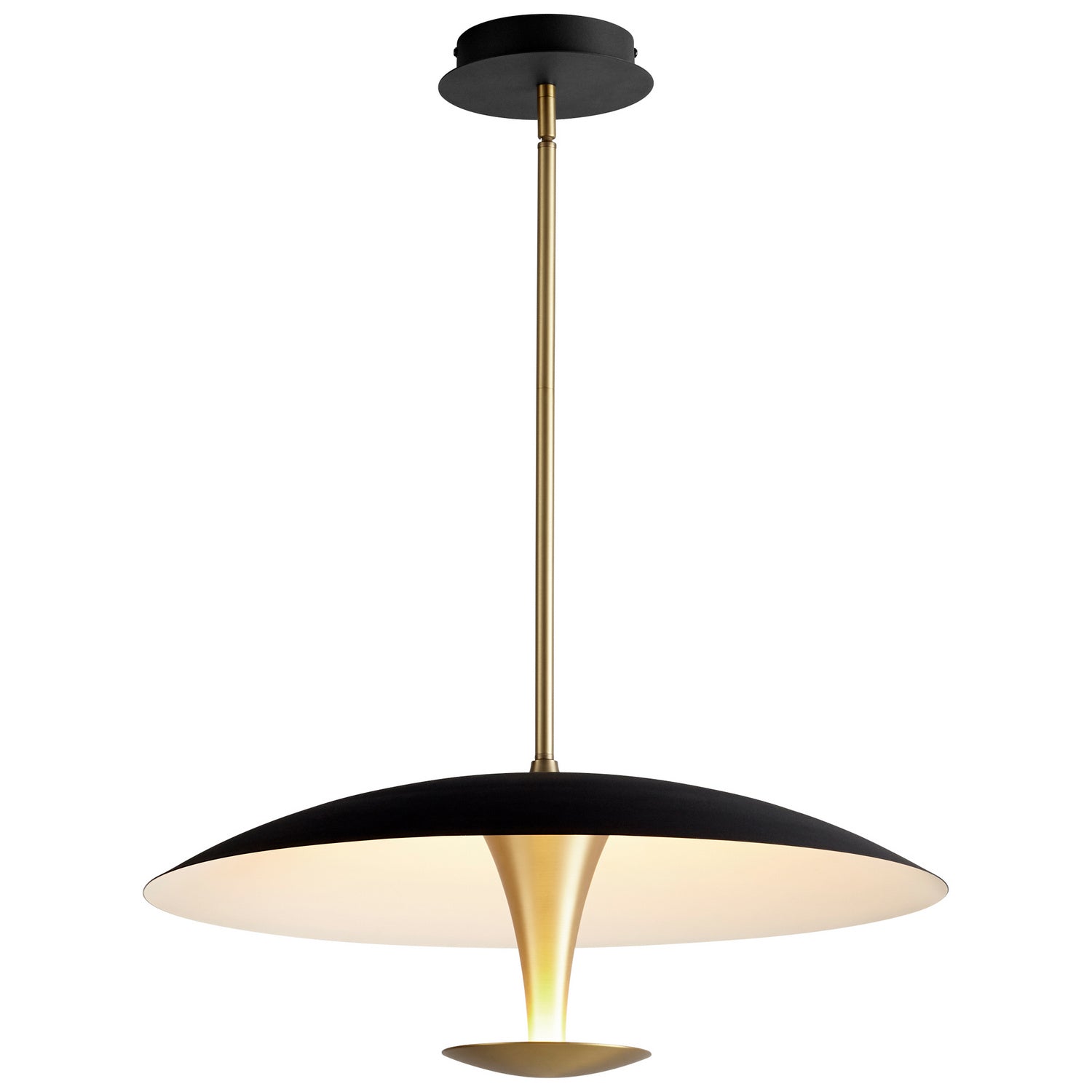 Oxygen - 3-647-1540 - LED Pendant - Spacely - Black W/ Aged Brass