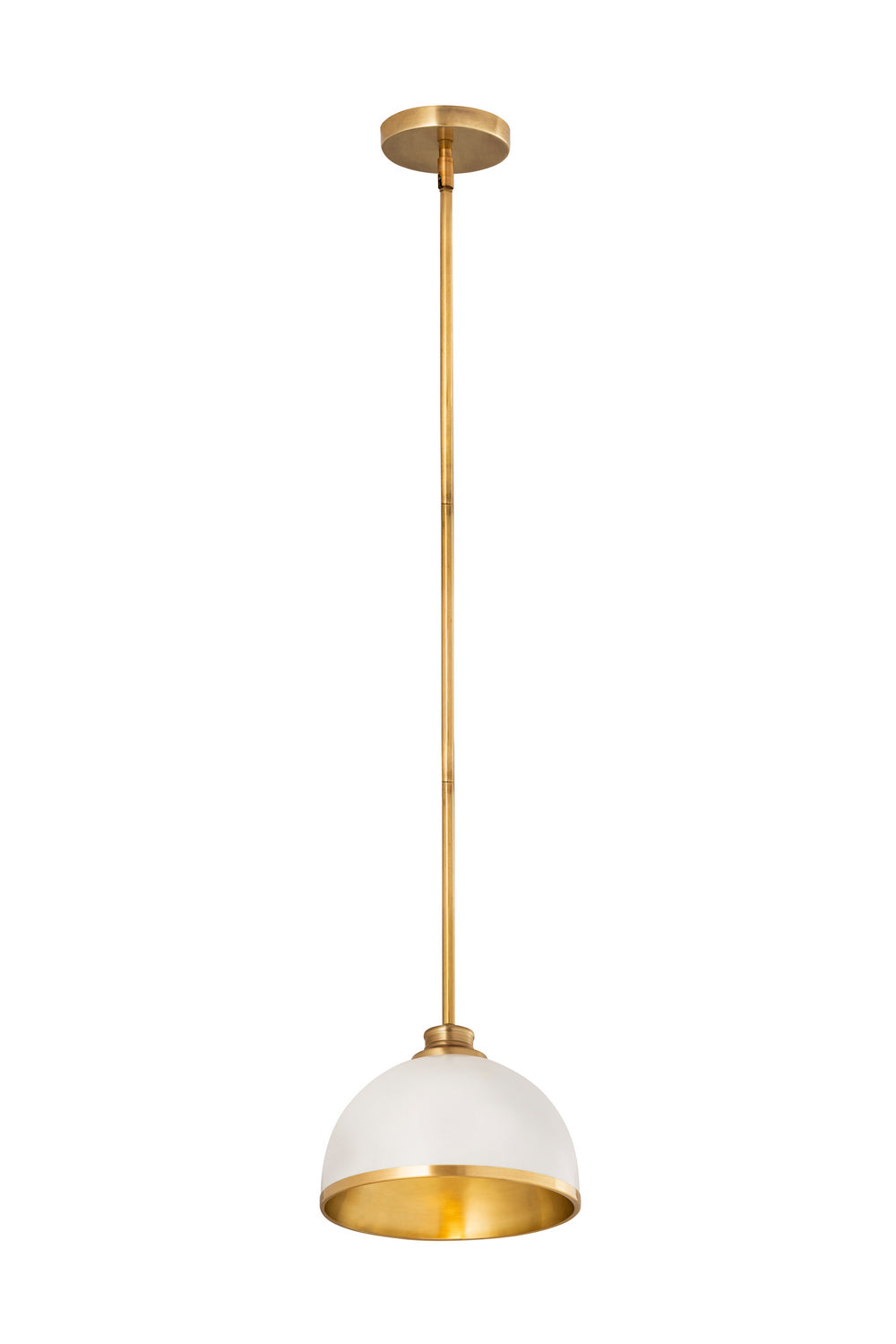 Z-Lite - 1004P10-MW-RB - One Light Pendant - Landry - Matte White / Rubbed Brass