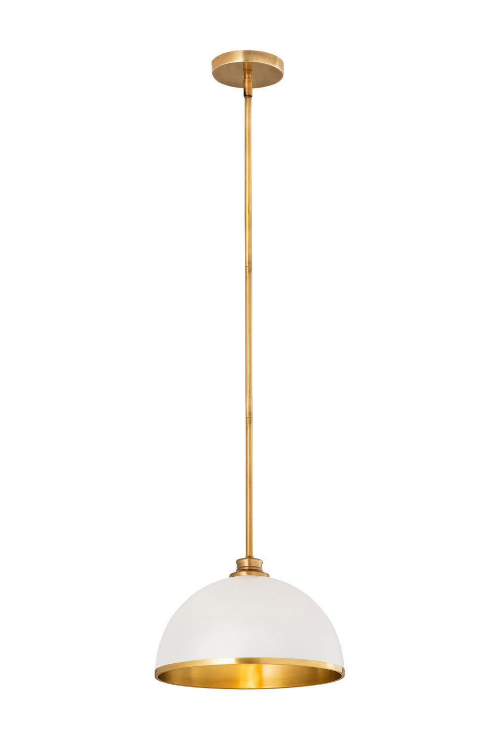 Z-Lite - 1004P14-MW-RB - One Light Pendant - Landry - Matte White / Rubbed Brass