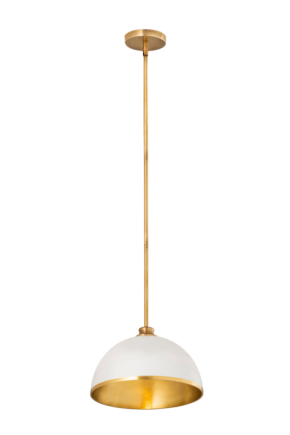 Z-Lite - 1004P14-MW-RB - One Light Pendant - Landry - Matte White / Rubbed Brass