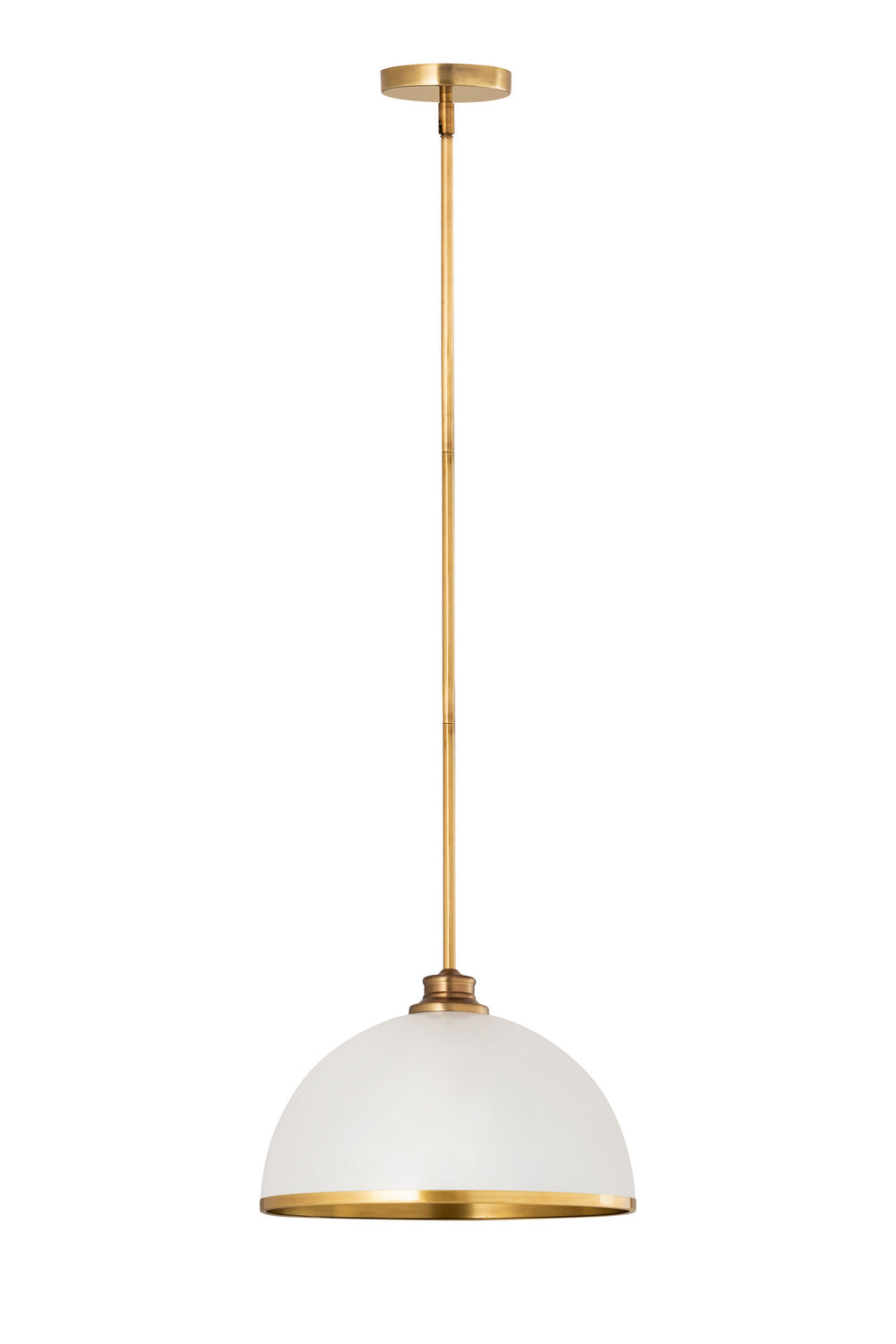 Z-Lite - 1004P14-MW-RB - One Light Pendant - Landry - Matte White / Rubbed Brass