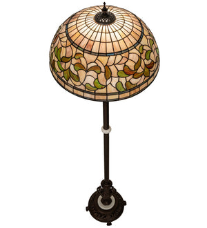 Meyda Tiffany - 242829 - One Light Floor Lamp - Tiffany Turning Leaf - Mahogany Bronze