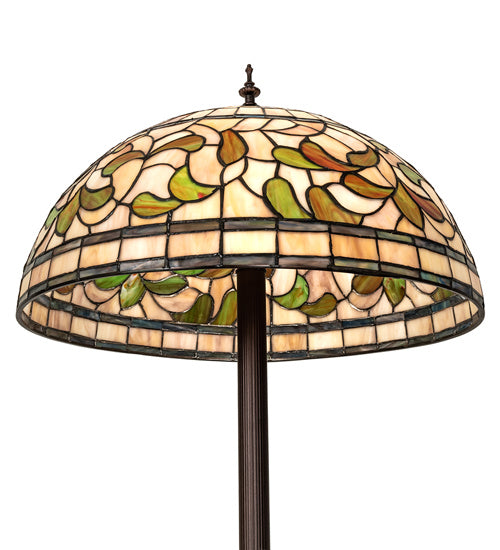 Meyda Tiffany - 242829 - One Light Floor Lamp - Tiffany Turning Leaf - Mahogany Bronze