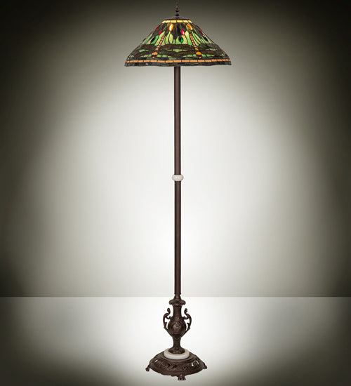 Meyda Tiffany - 242832 - One Light Floor Lamp - Tiffany Dragonfly - Mahogany Bronze