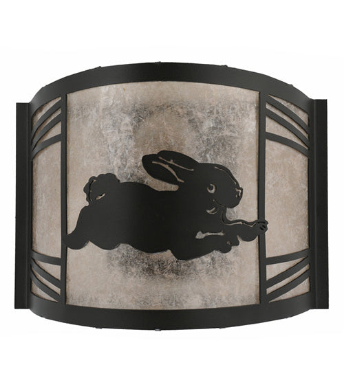 Meyda Tiffany - 243260 - One Light Wall Sconce - Rabbit On The Loose - Textured Black