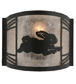 Meyda Tiffany - 243260 - One Light Wall Sconce - Rabbit On The Loose - Textured Black