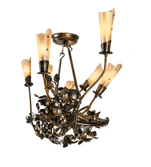 Meyda Tiffany - 243530 - Seven Light Chandelier - Vinca Vine - Dark Burnished Antique Copper