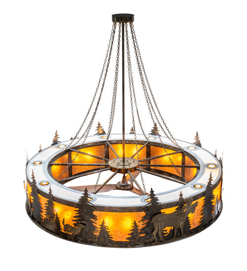 Meyda Tiffany - 243674 - 40 Light Chandel-Air - Roosevelt - Dark Burnished Antique Copper