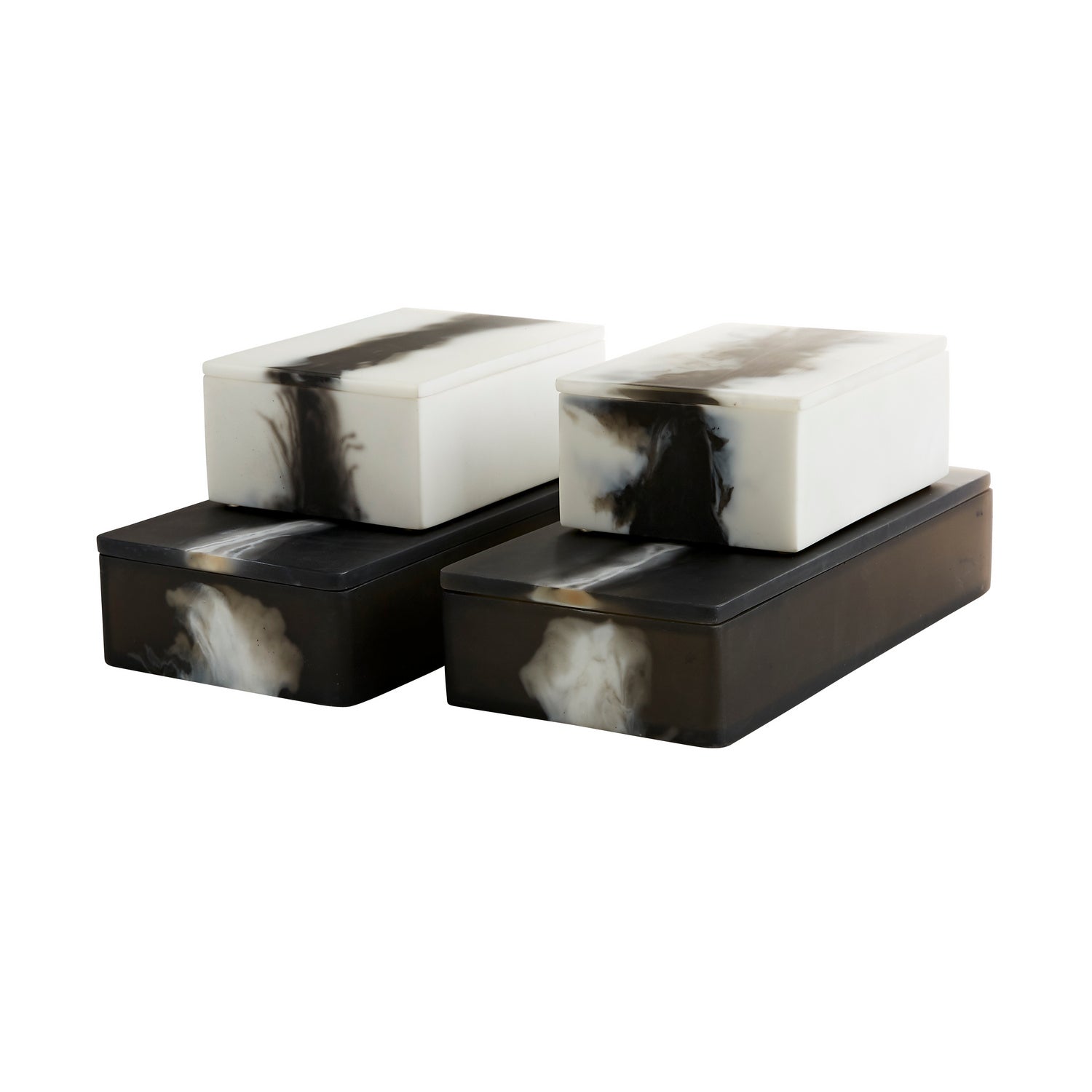 Arteriors - 5623 - Boxes, Set of 2 - Holliees - Black & White