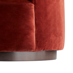 Arteriors - 8150 - Upholstery - Sofa - Turner - Paprika Velvet/Dark Walnut