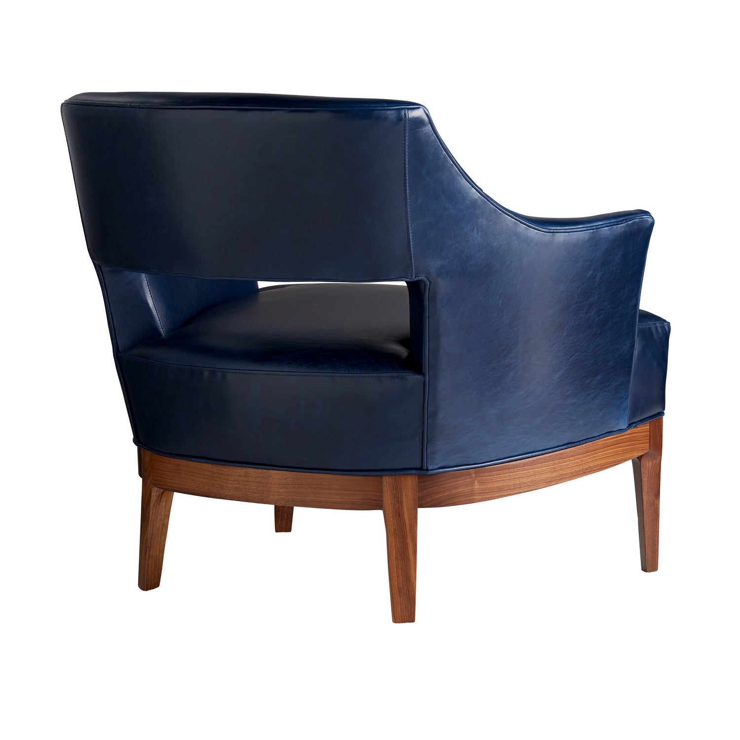 Arteriors - 8152 - Upholstery - Chair - Laurette - Indigo Leather/Walnut