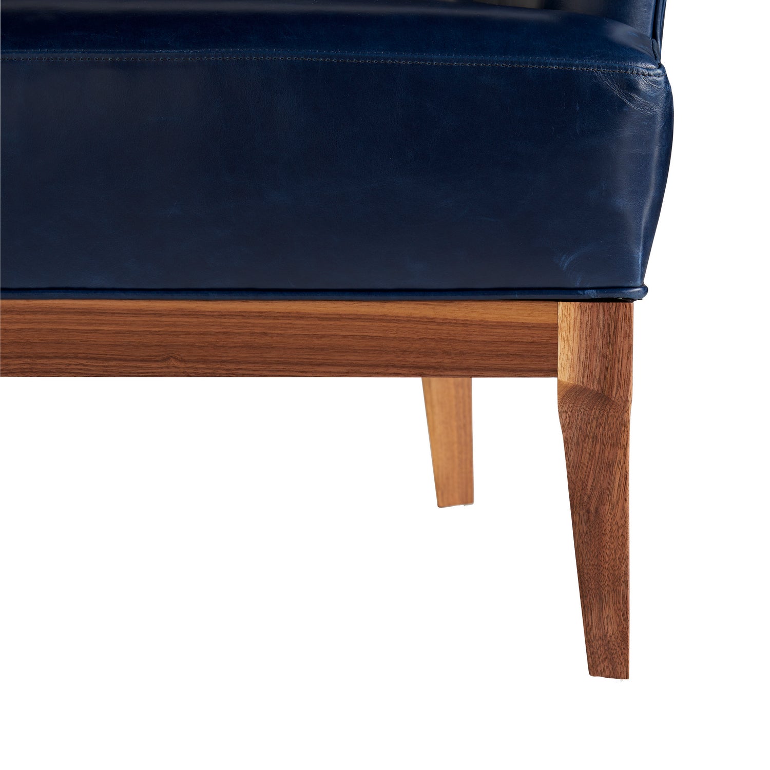 Arteriors - 8152 - Upholstery - Chair - Laurette - Indigo Leather/Walnut