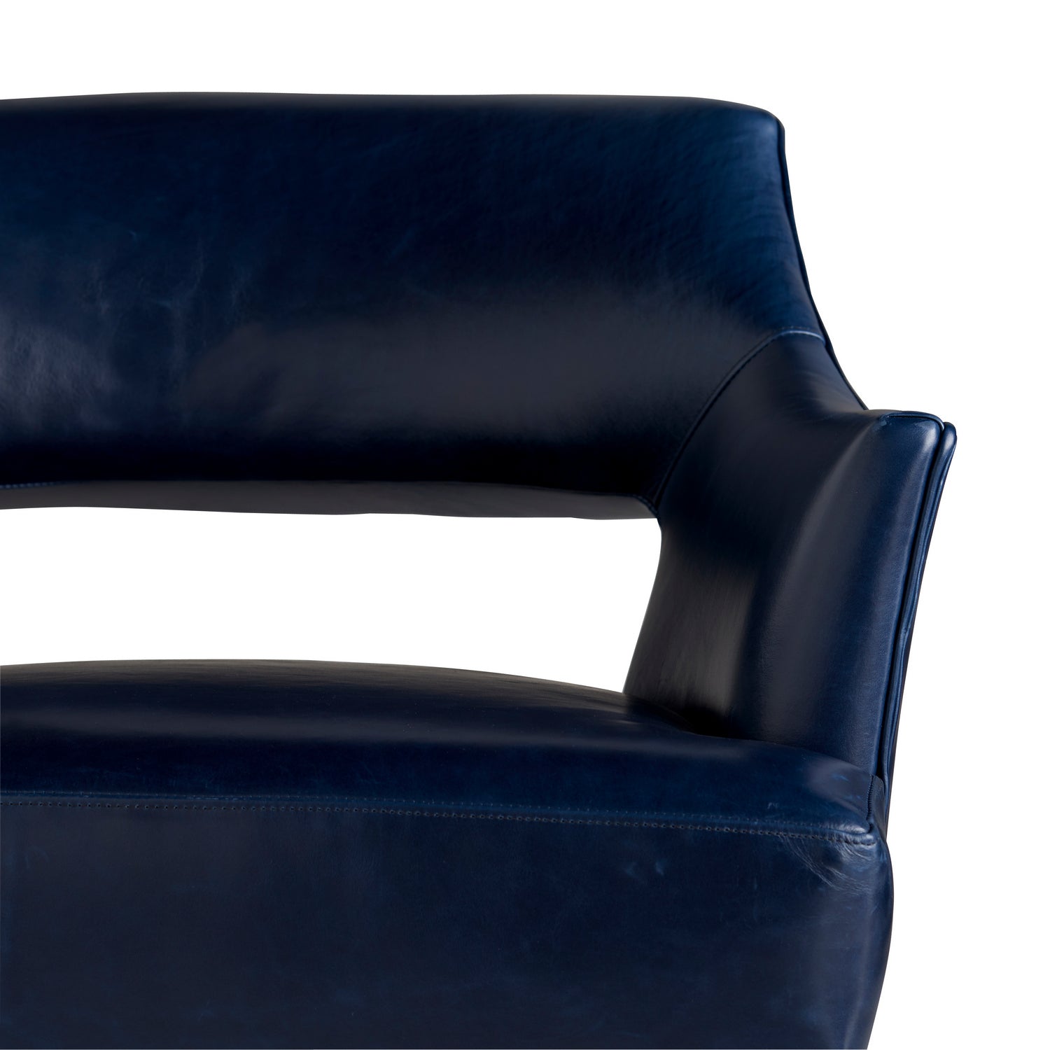 Arteriors - 8152 - Upholstery - Chair - Laurette - Indigo Leather/Walnut