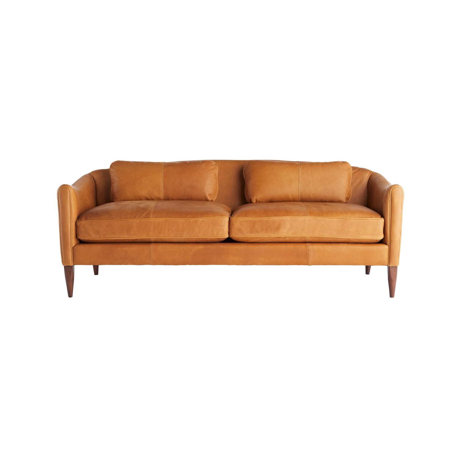 Arteriors - 8154 - Upholstery - Sofa - Vincent - Butterscotch Leather/Dark Walnut