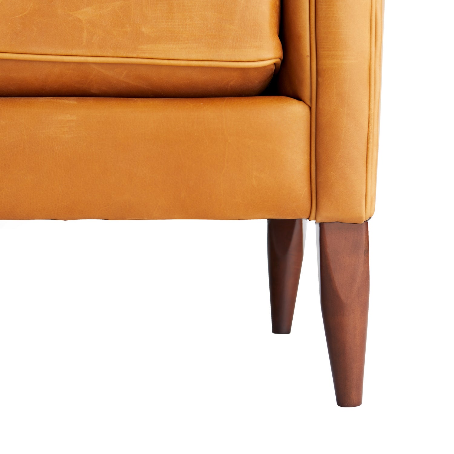 Arteriors - 8154 - Upholstery - Sofa - Vincent - Butterscotch Leather/Dark Walnut