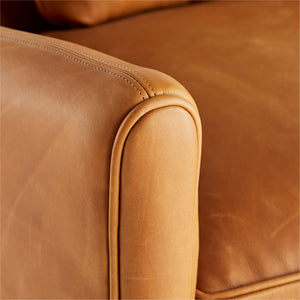 Arteriors - 8154 - Upholstery - Sofa - Vincent - Butterscotch Leather/Dark Walnut