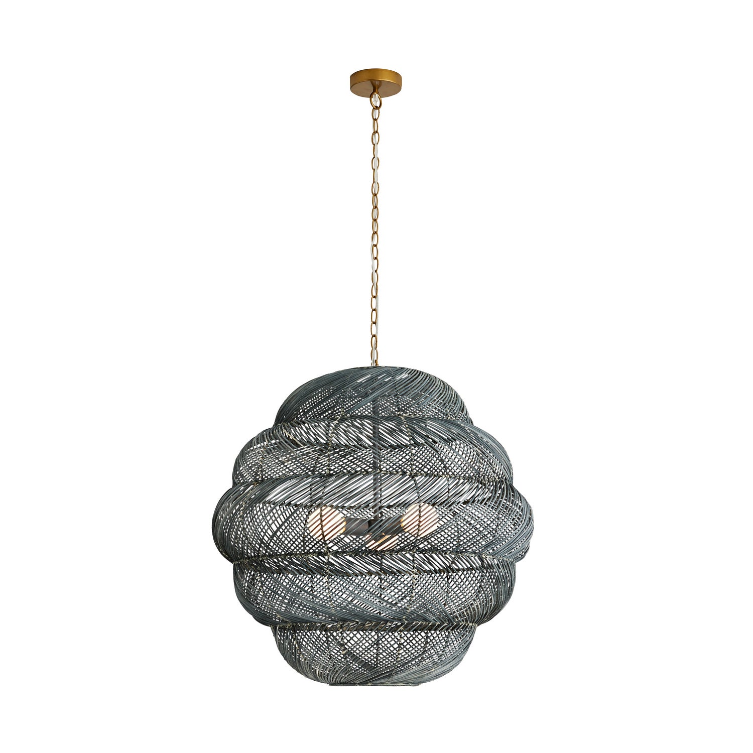 Arteriors - 45624 - Three Light Pendant - Gwen - Dark Gray