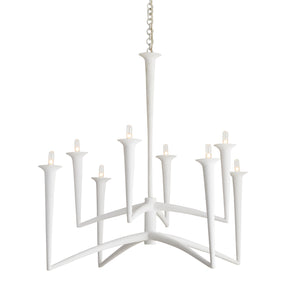 Arteriors - 84062 - Eight Light Chandelier - Isma - White Gesso