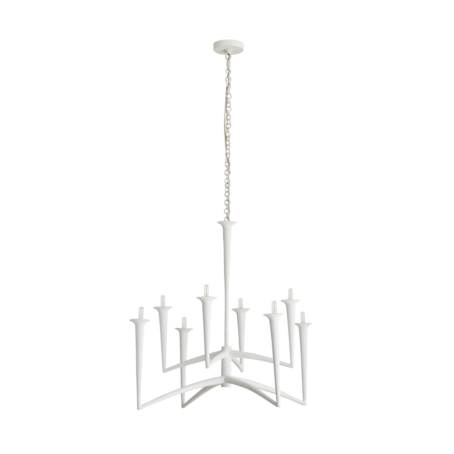 Arteriors - 84062 - Eight Light Chandelier - Isma - White Gesso