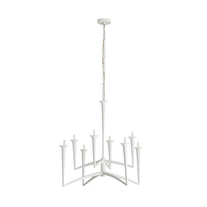 Arteriors - 84062 - Eight Light Chandelier - Isma - White Gesso