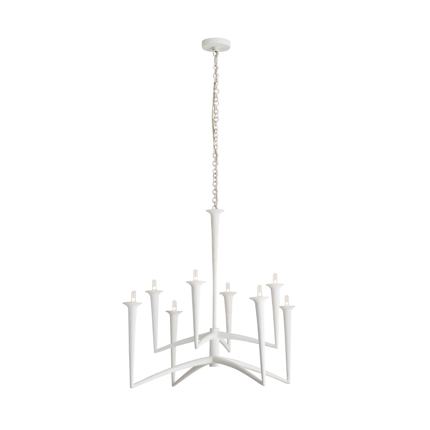 Arteriors - 84062 - Eight Light Chandelier - Isma - White Gesso