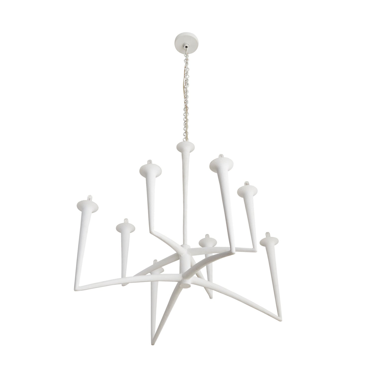 Arteriors - 84062 - Eight Light Chandelier - Isma - White Gesso