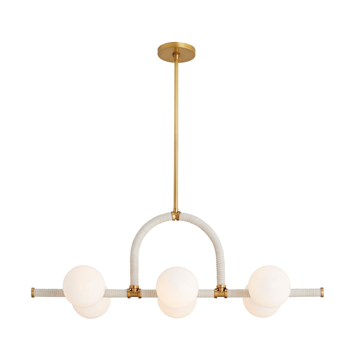 Arteriors - 89467 - Six Light Linear Chandelier - Harrison - Antique Brass