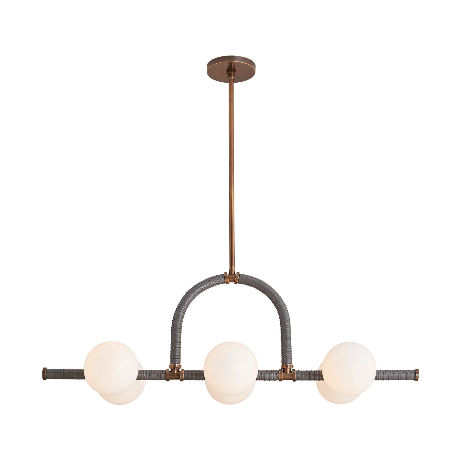 Arteriors - 89469 - Six Light Linear Chandelier - Harrison - Heritage Brass